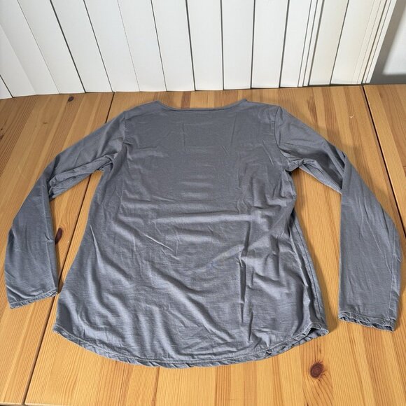Cloudveil Women's Merino Wool Blend Baselayer Grey Long Sleeve SMALL HOLE size L - Picture 4 of 12